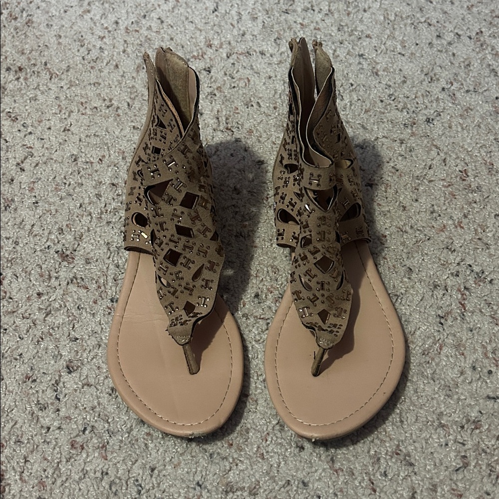 Joe Boxer Tan Cutout Sandals